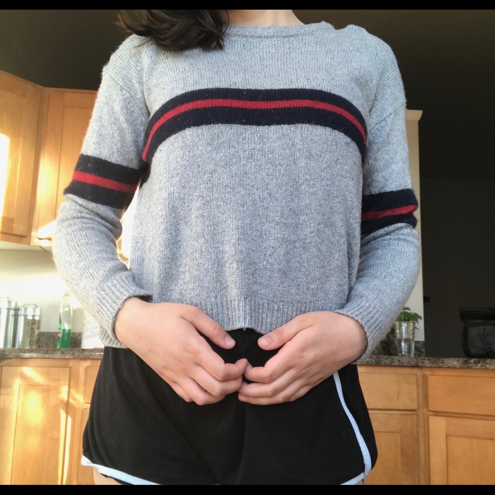 Brandy Melville Grey Striped Sweater